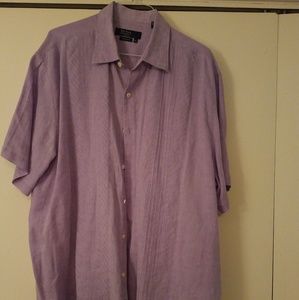 Nat Nast-XXL Mens Lavender Button Down 100% Linen